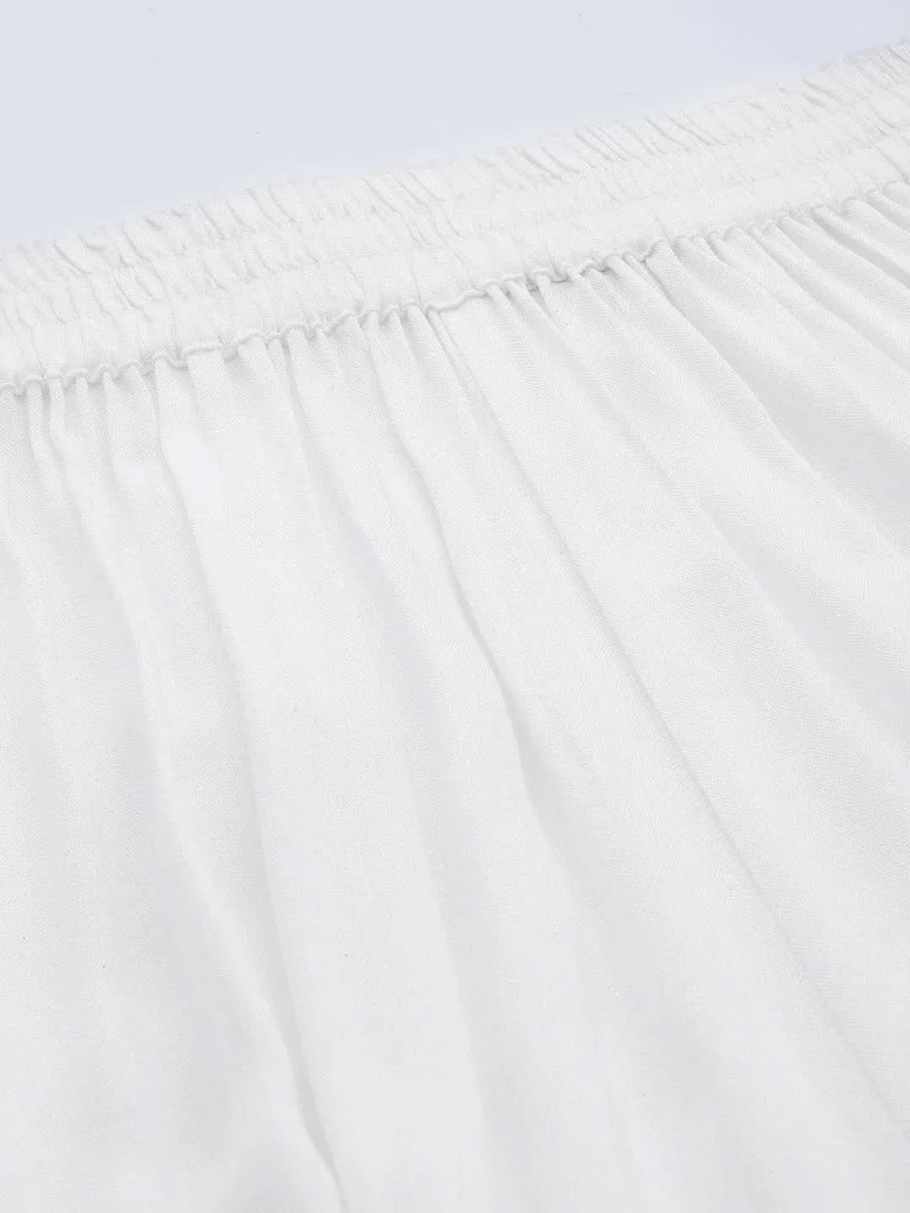 Libas White Solid Rayon Palazzos