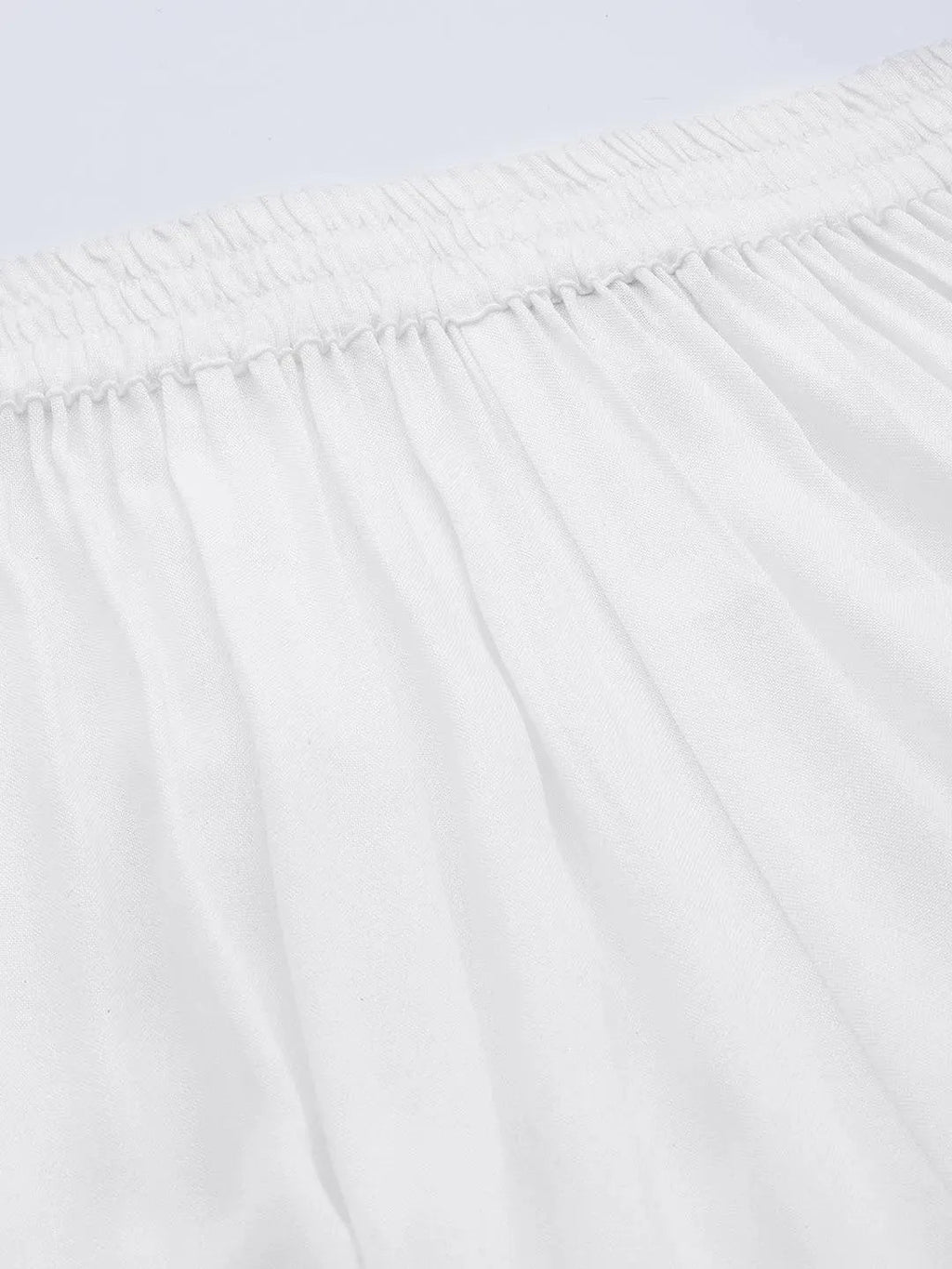 Libas White Solid Rayon Palazzos